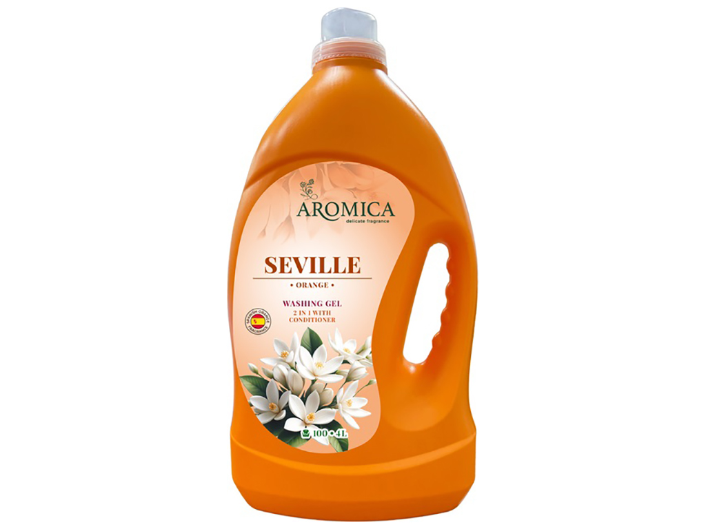 ГЕЛЬ ДЛЯ ПРАННЯ AROMICA SEVILLE ORANGE ДЛЯ БІЛИХ ТА КОЛЬОРОВИХ РЕЧЕЙ, 4Л
